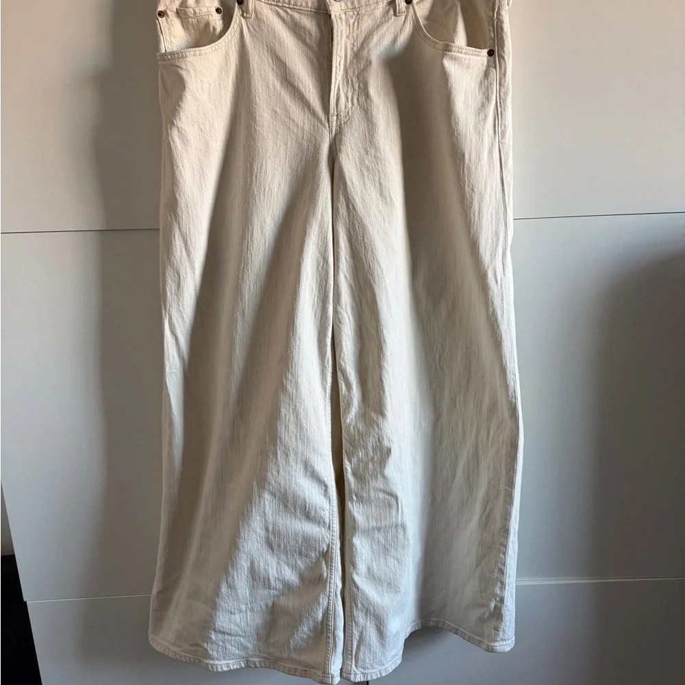 Abercrombie Linen-Blend Ultra Wide Leg Jean